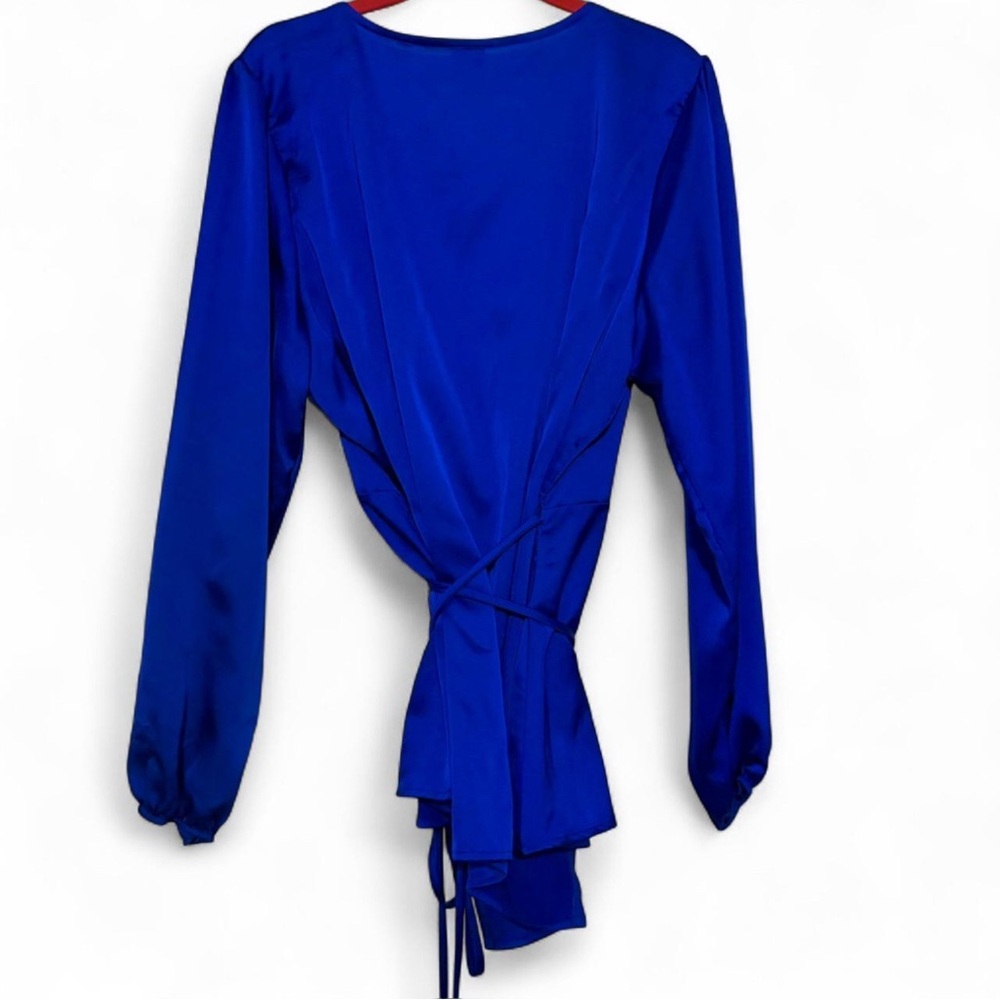 Liliana Royal Blue wrap blouse - Picture 7 of 7